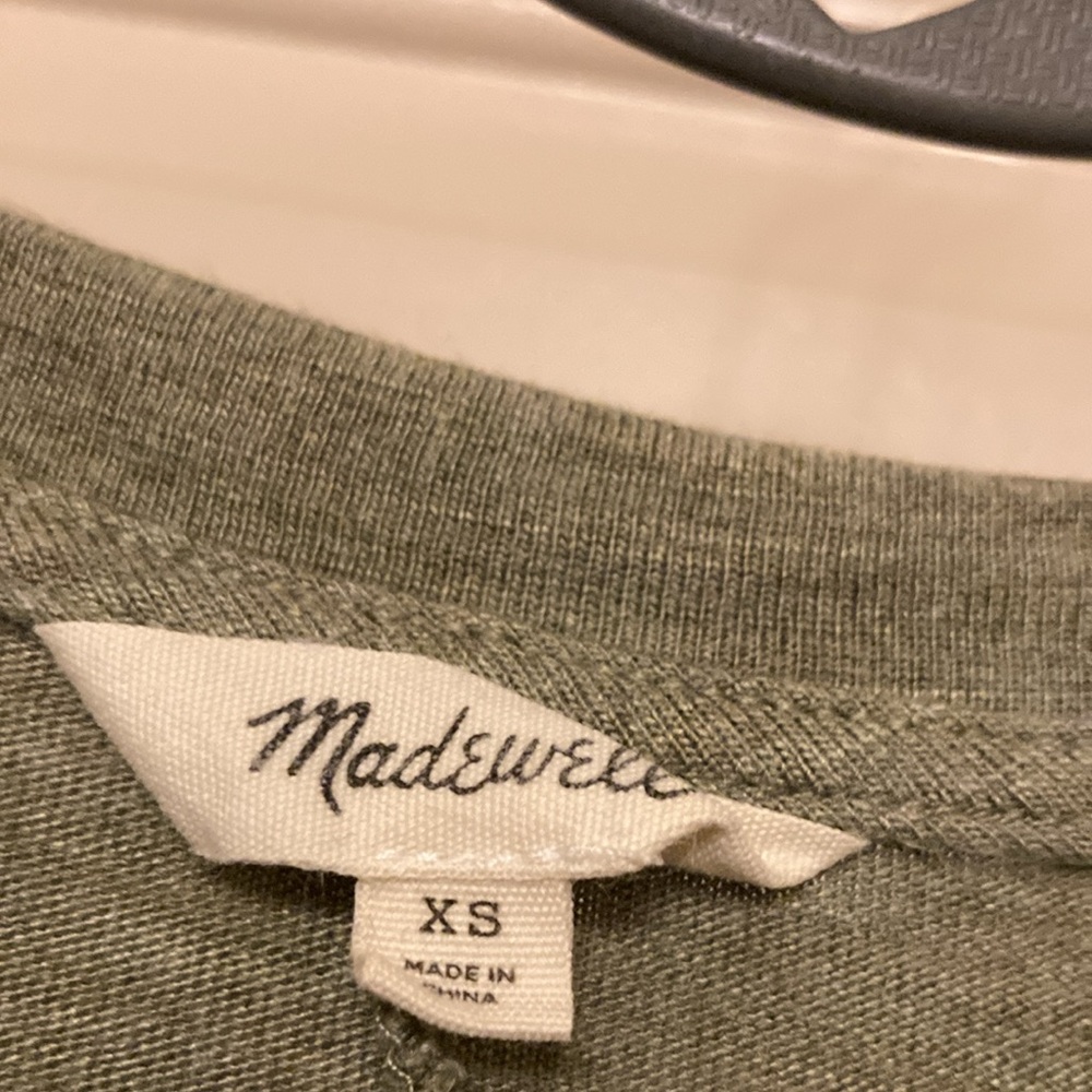 Madewell Green Crew Neck T-Shirt Dress- Size XS - Picture 3 of 5